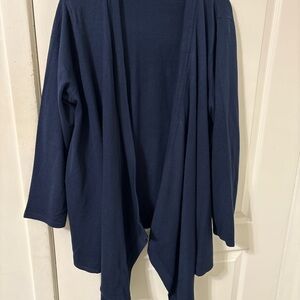 Roaman's Deep Blue Open Front Cardigan